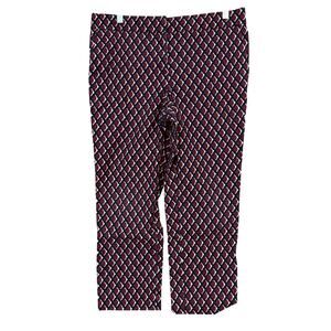 Ann Taylor Womens Pants Multicolored Argyle Mid Rise Devin Fit Stretch 8 Petite